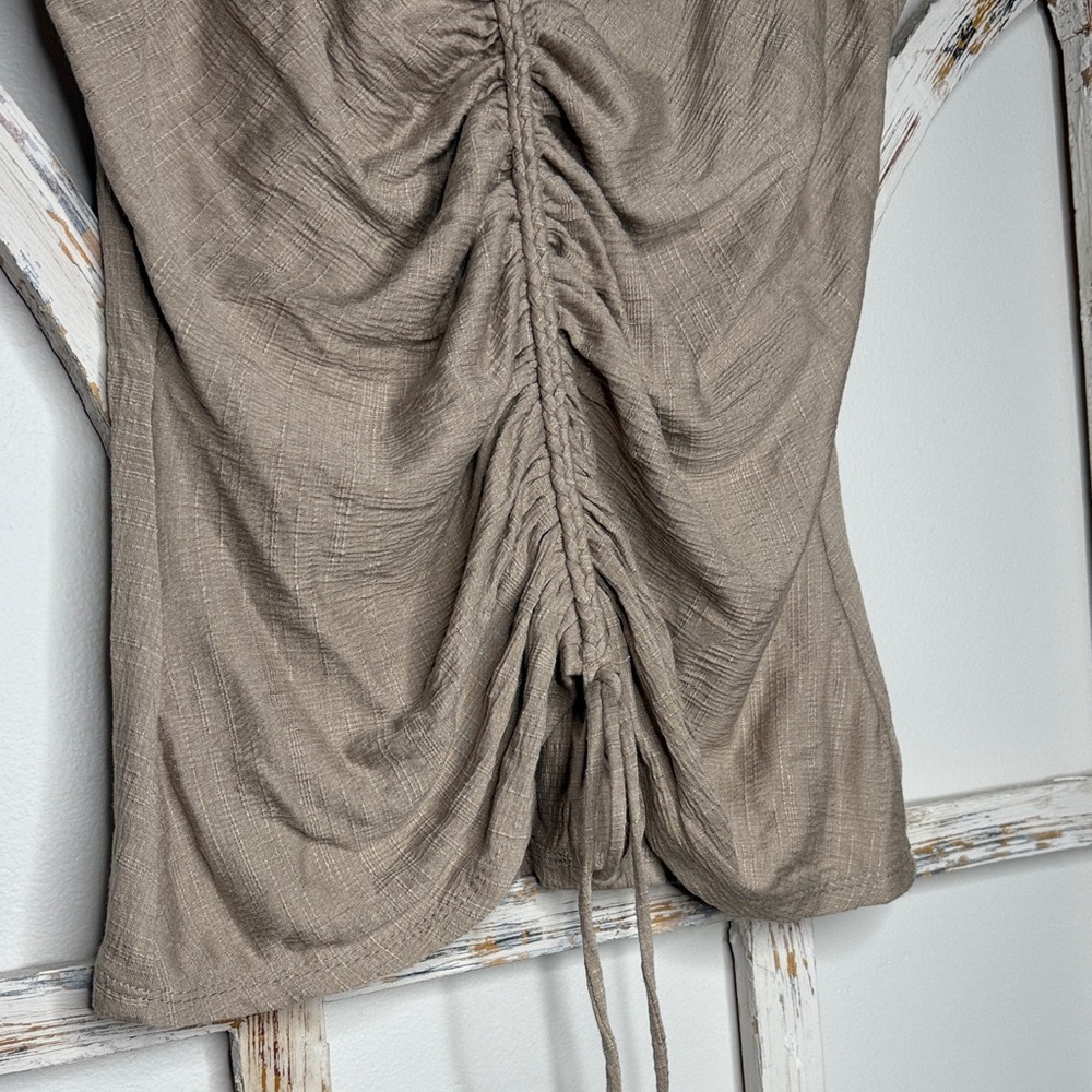 Max Studio Beige Ruched Blouse - Picture 4 of 8